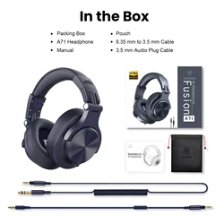 Enhanced Wired Over - Ear Gaming and Studio Headset with Hi - Res Audio and Built - In Microphone (Navy Blue)