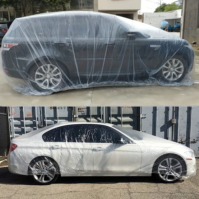 "Uv-Resistant" Premium Transparent Pe Car Cover - Waterproof, Dustproof & Scratch-Resistant For All Vehicles