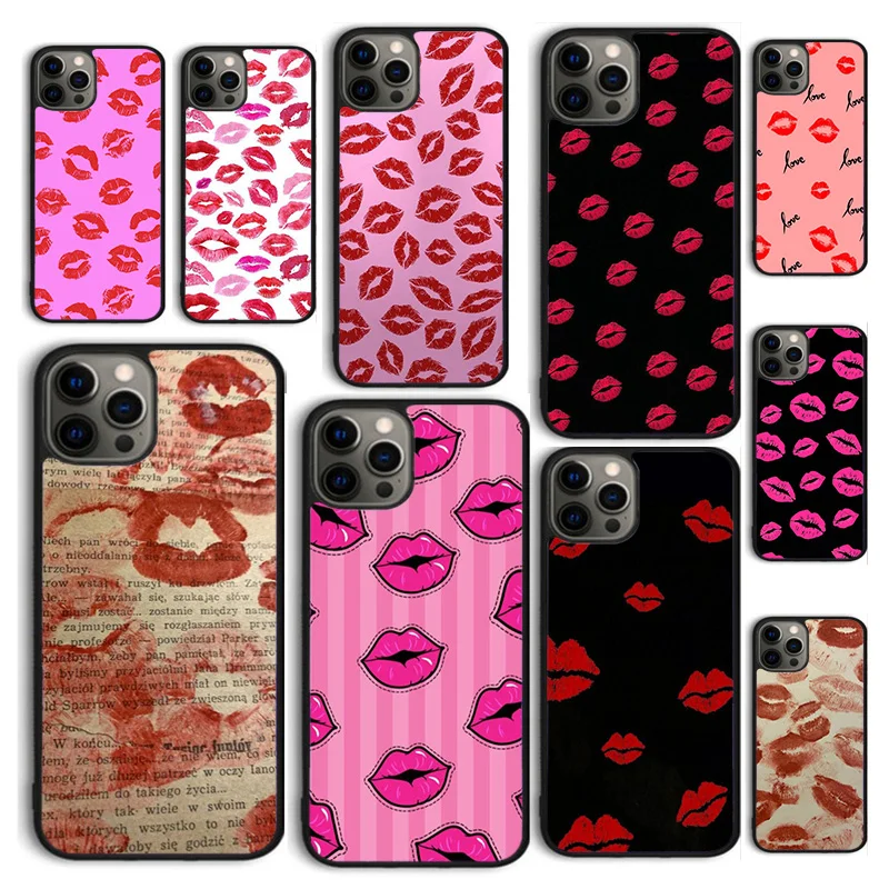 Autumu Sexy Lady Red Lips Hot Girl Cover Per Telefono Per Iphone 15 12 Mini Xs Xr 11 13 14 Pro Max Se2020 Apple 6 7 8 Plus Coque