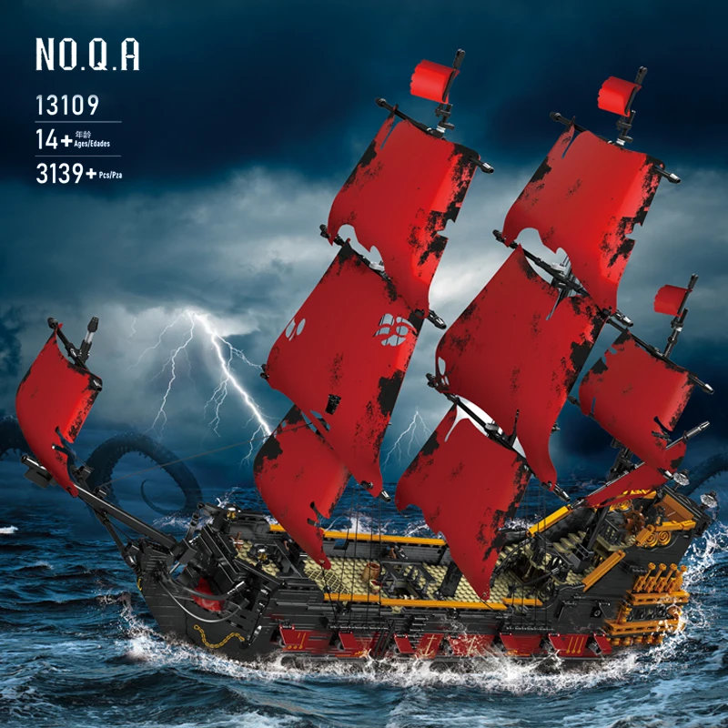 MOULD KING Pirates Ship Building Blocks for Adults MOC Bricks The Ship  Model Kits to Build Kids Educational Toys 13109 13111