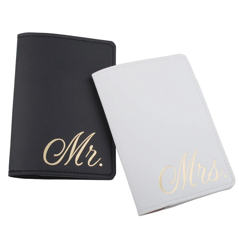 Mr. / Mrs. Travel Passport Cover Pu Leather Case for Passports Protege