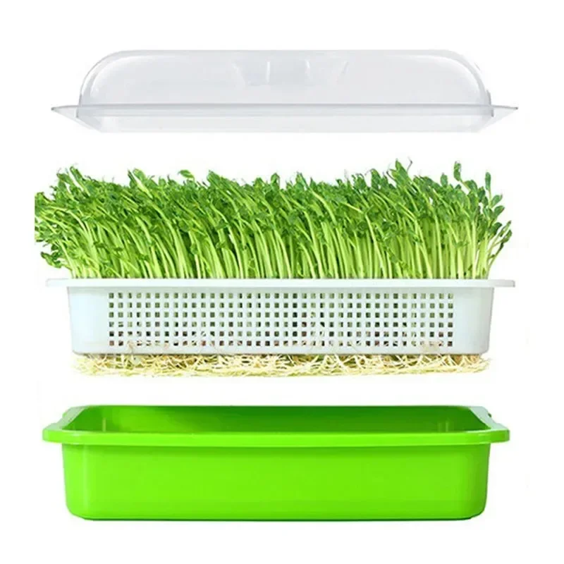 Microgreens sprouting tray with lid Double Layer Grass Germination Nursery Pot Grow Basket Hydroponics Microgreens Plate Tool
