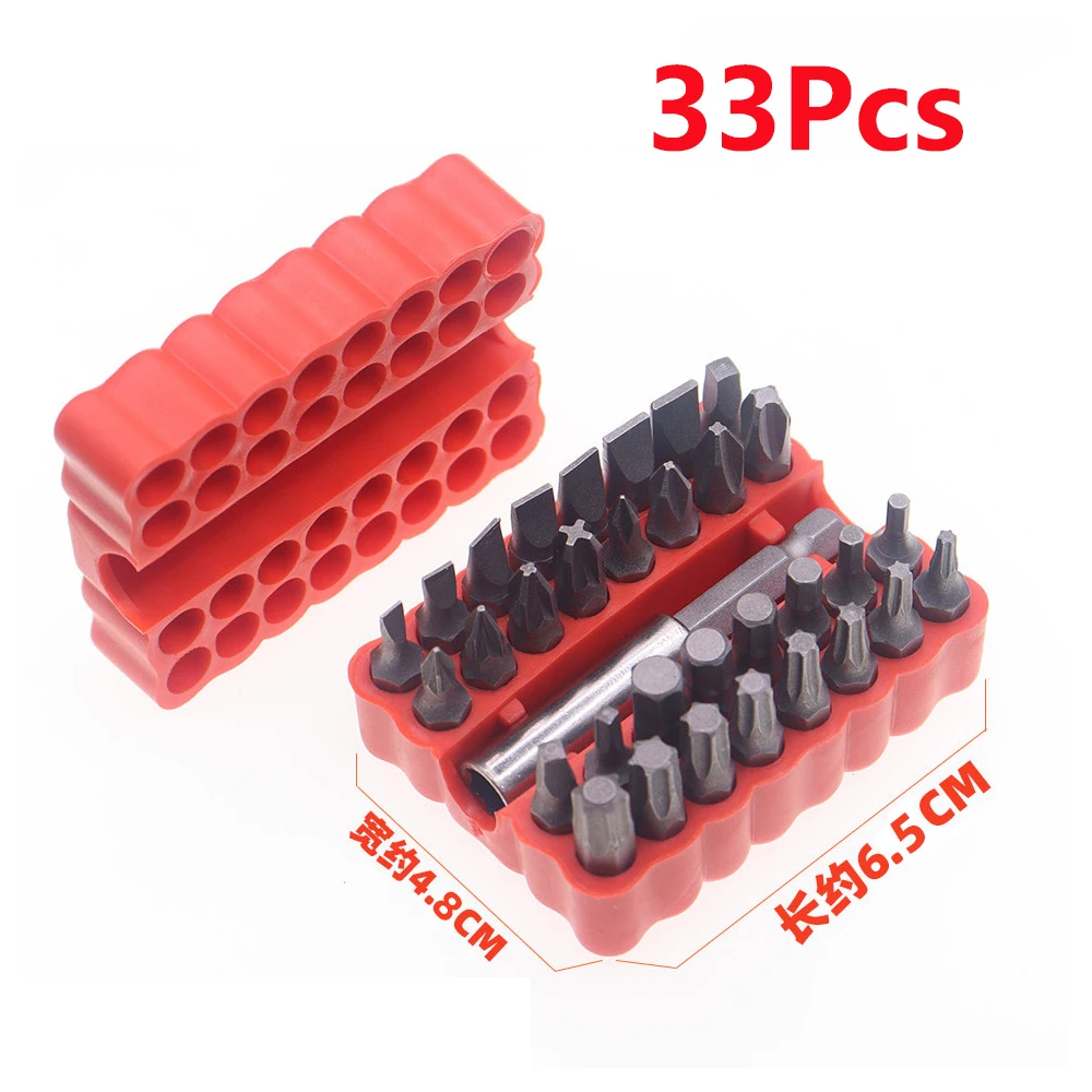 33pcs Magnetic Security Screwdriver Bit Torq Torx Hexagonal Star Spanner Electric Holder Bits Set