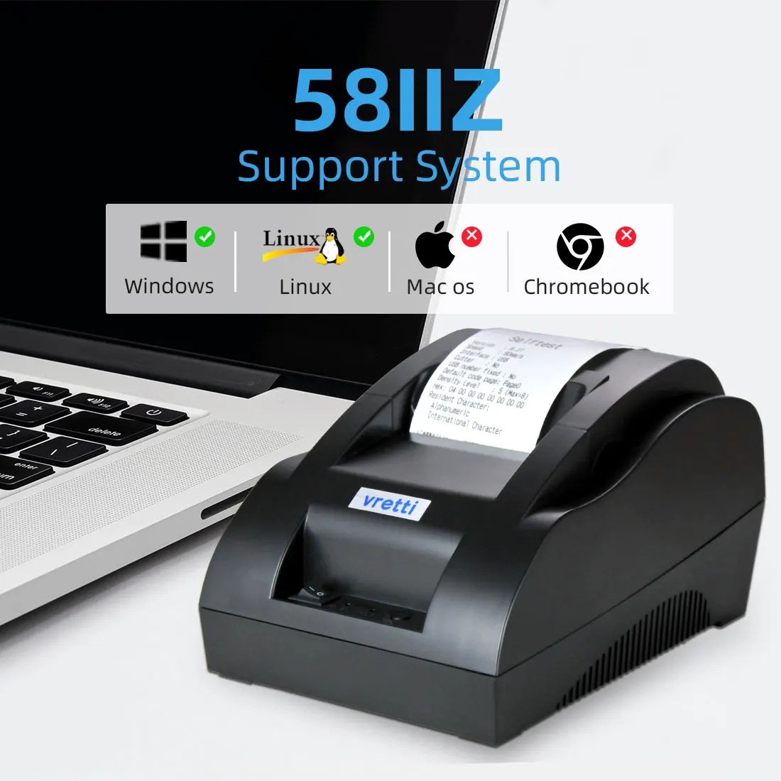 Vretti 58iiz Mini Portable Printer 