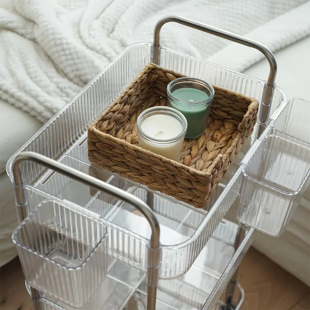 정리된 공간을 위한 모파인 투명 이동식 수납 트롤리