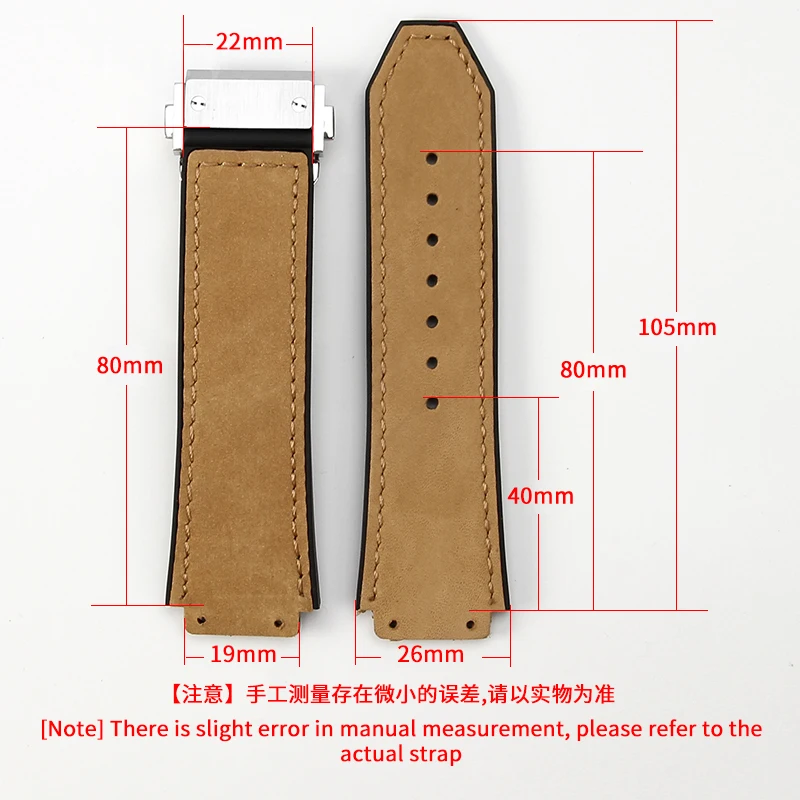 High-Quality Rubber Silicone Men's Genuine Leather Watch Strap - Special Contract Interface Design