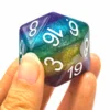 Bescon Jumbo 20 Sides Dice 1.5 inch in Colorful Multi-layer Design, 38MM Over-sized D20 Dice Big Size Multi Layered Rich Colors 6