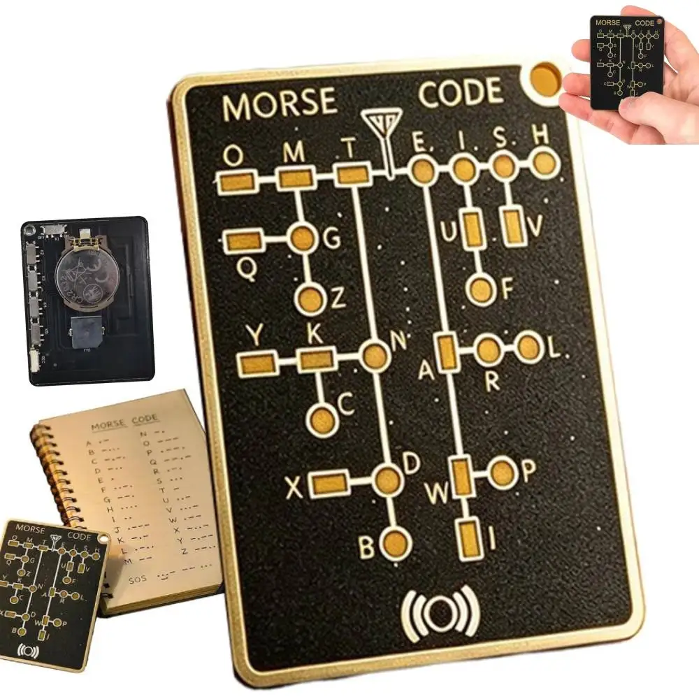 1-3pcs LED 모스 코드 트레이너 카드 포켓 크기의 휴대용 암호화 연습 장치 경량 모스 코드 연습 트레이너