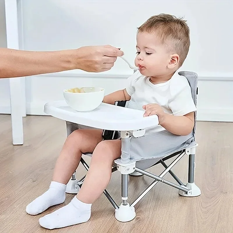 Aluminium Alloy Foldable Portable Compact Baby Chair With Safe Belt For Indoor Outdoor Use Easy Travel For Camping Picnics foldable baby chair