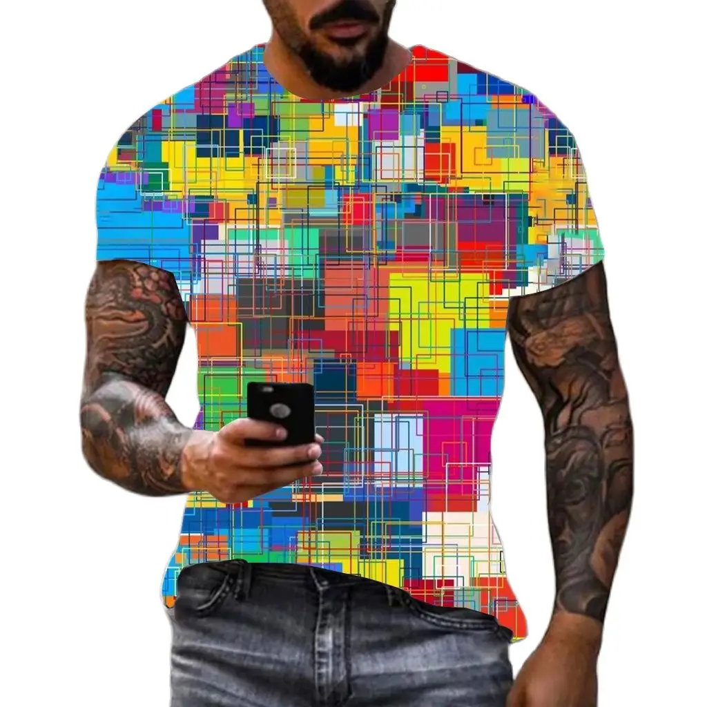 Summer Fashion Personality Street Graffiti Men T-shirt