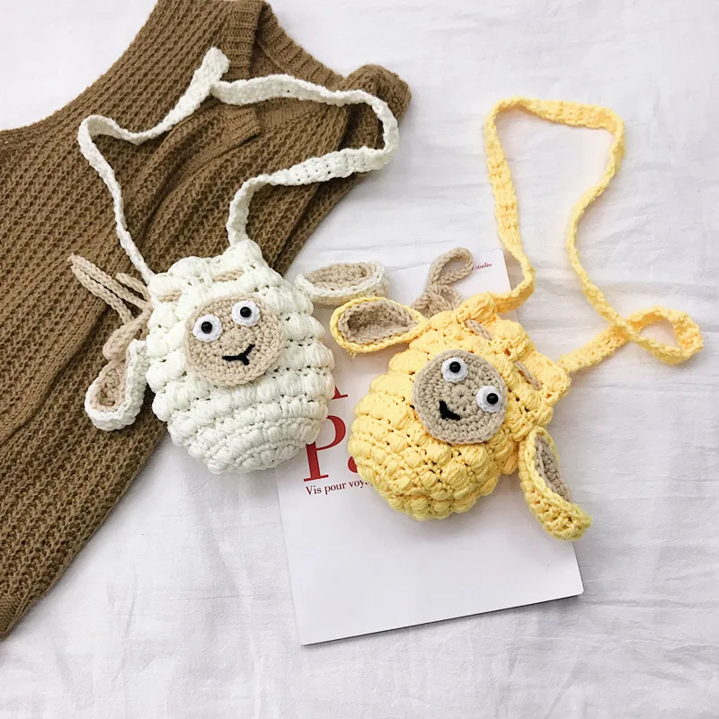 Little Sheep Shoulder Messenger Bag Knitting Bags Baby Girls