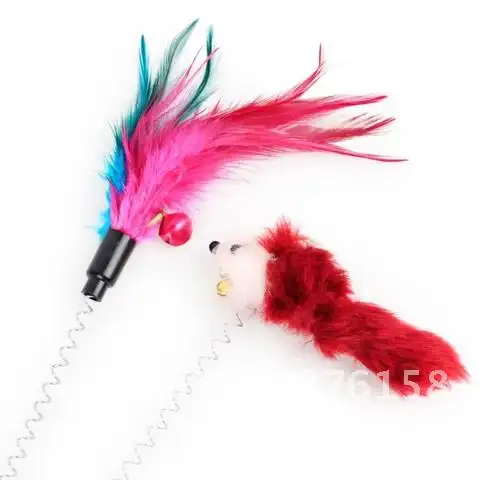 

Игрушка для кошек с колокольчиком, Весенняя мышь, перо, аксессуары для животных, кошки TXTB1