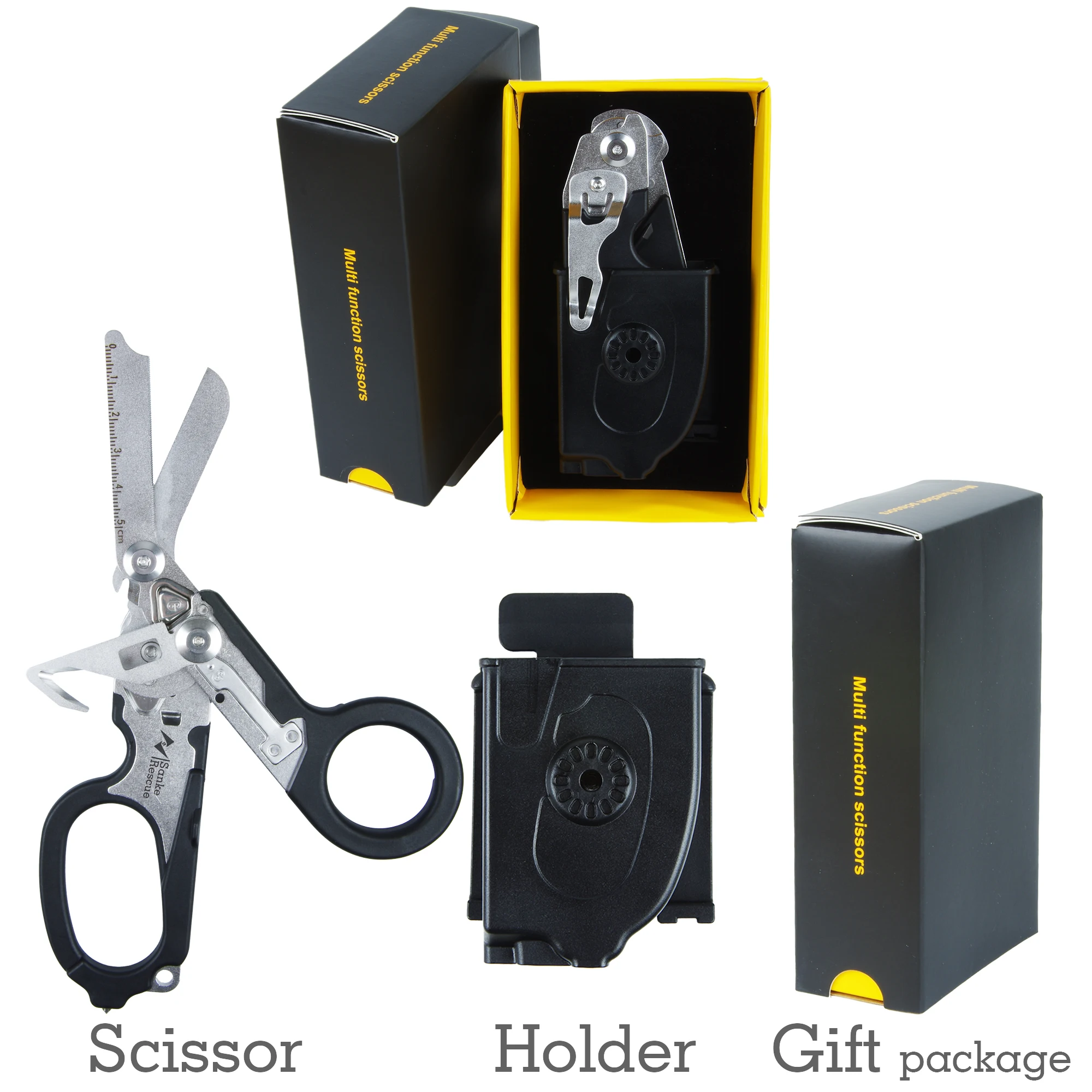 Sanke Rescue Trauma Shears Emergency Scissors Tool Stainless Steel Foldable Trauma Shears with