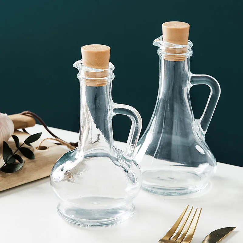 260ml Lead-free Glass Seasoning Bottle Oil Bottle Oil Vinegar Glass Table Decoration Household Kitchen Supplies