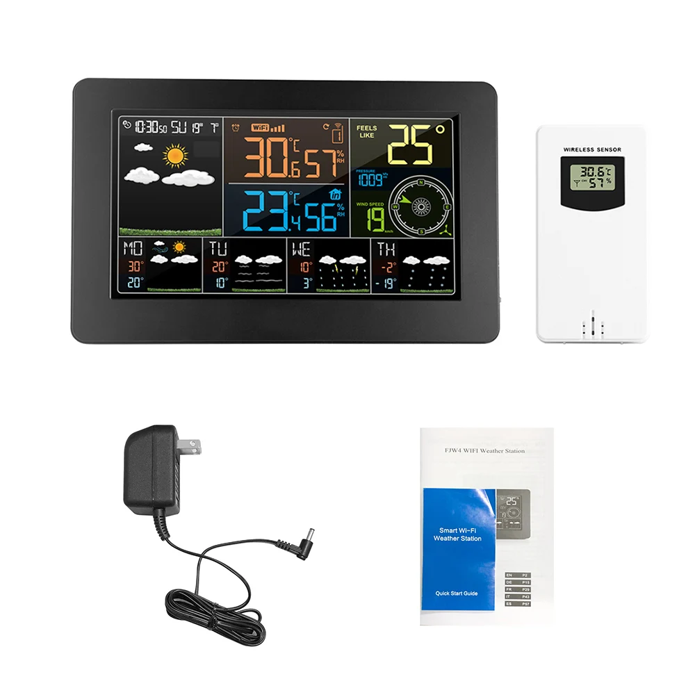Multifunctional WiFi Weather Station Monitor Smart Digital Indoor Outdoor  Thermometer Hygrometer APP Control Function Sensor
