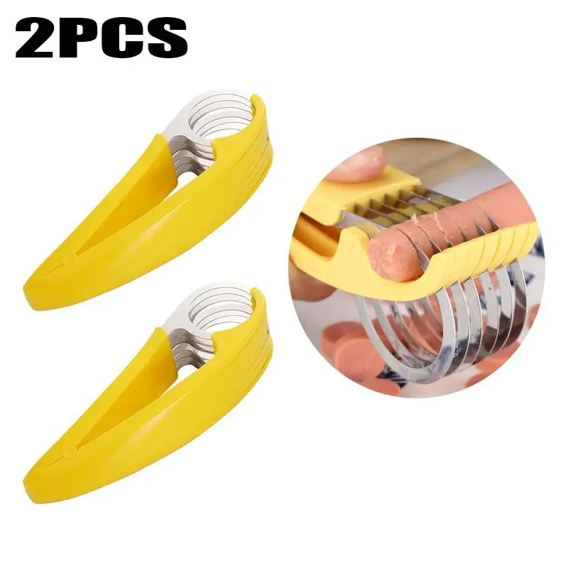 

Kitchen Gadgets Stainless Steel Banana Cutter Fruit Vegetable Sausage Slicer Salad Sundaes Tools Cooking Tools