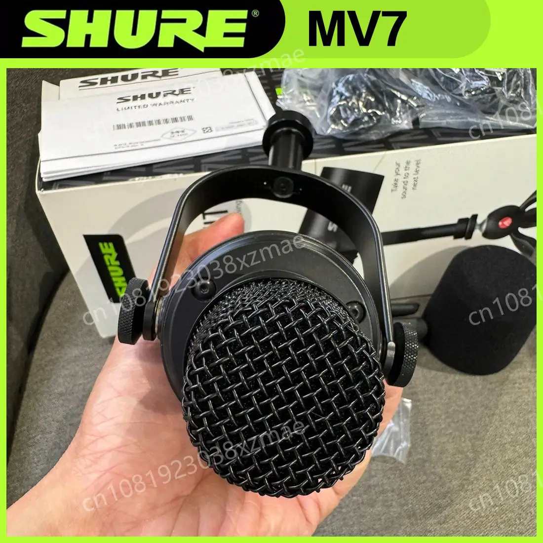 Original SHURE MV7 Hybrid USB/XLR Dynamic Microphone Outdoor Live Selectable Frequency Response Built-in Sound Card Microphone Audio device