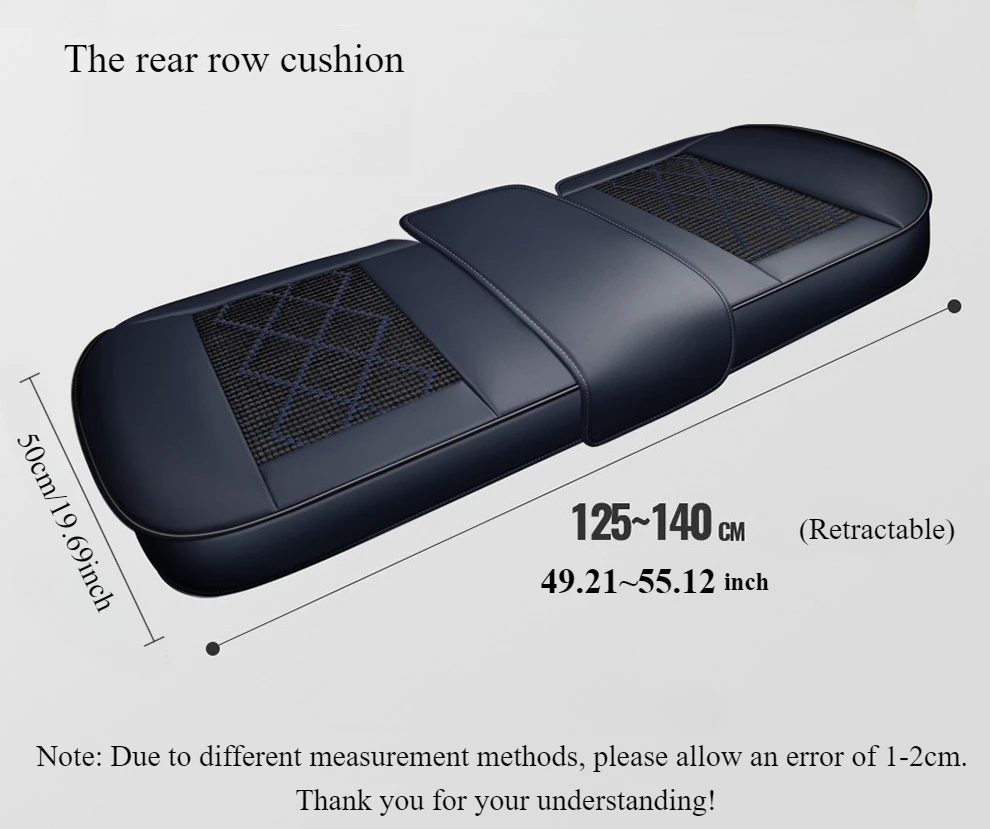 Hochwertige Autositzkissen aus Napa-Leder + Eisseide, verdickte 3D-Flügel auf beiden Seiten, geeignet für 95% aller Autos. – Detail 15