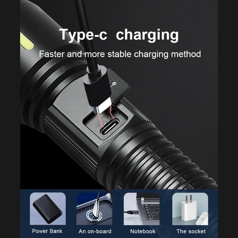 High Power Flashlights Rechargeable LED Flashlight Tactical Torch Zoom Ultra Powerful Torch 3000M Outdoor & Emergency Lamp