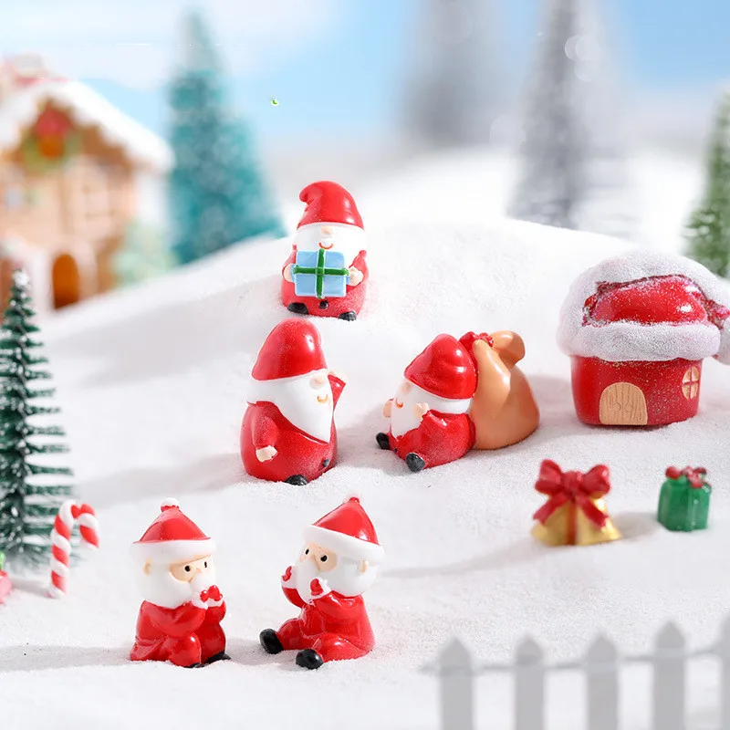 Christmas Miniature Ornaments Mini Resin Santa Claus Snowman Figurine  Bonsai Ornament Micro Landscape Decorations - Christmas Pendant & Drop  Ornaments - AliExpress