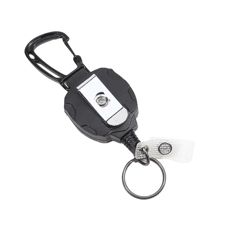 Ausziehbarer Ausweishalter, robuster Karabiner, Schlüsselanhänger, Ausweishalter mit ausziehbarer Ausweisrolle – Detail 29