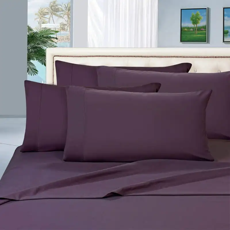 

6 pc Sheet set Deep Pocket Up to 16" Queen Purple