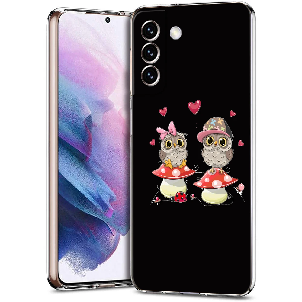 Harris süße Eule Fall für Samsung S24 S23 S22 S20 S21 Fe Ultra S24 S23 S10 S10E S9 S8 plus 5g transparente Telefon Shell Capas Taschen – Detail 3