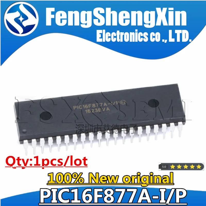 

1pcs New PIC16F877A-I/P DIP40 PIC16F877A DIP 16F877A DIP-40 FLASH Microcontrollers