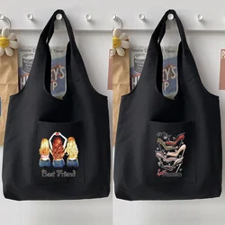 Fashion Woman Shopping Shoulder Bag Handbag Casual Cartoon Friends Pattern Printing Tote Bag Commuter Like Student Vest Bag