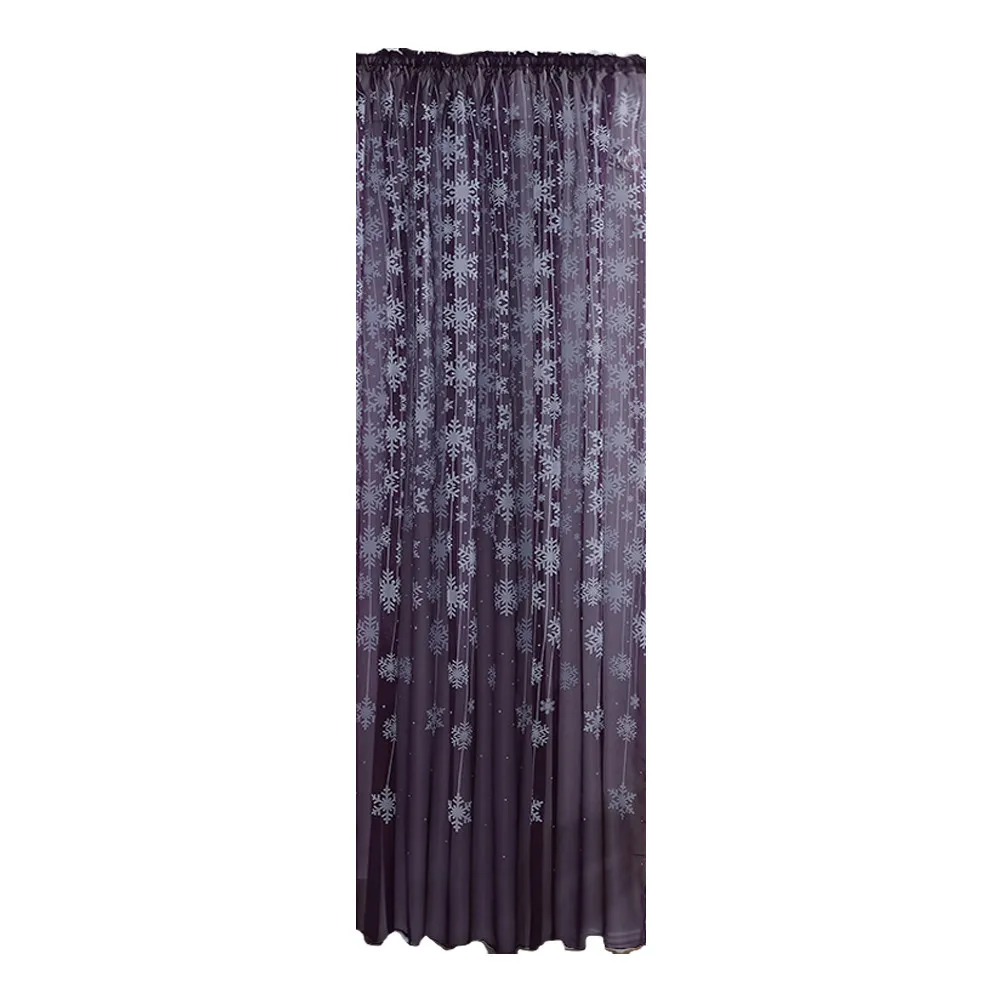 Description Picture 3 of itemHigh quality Voile Curtain Washable Christmas Snowflake Curtain Tulle Window Voile Drape Valance
