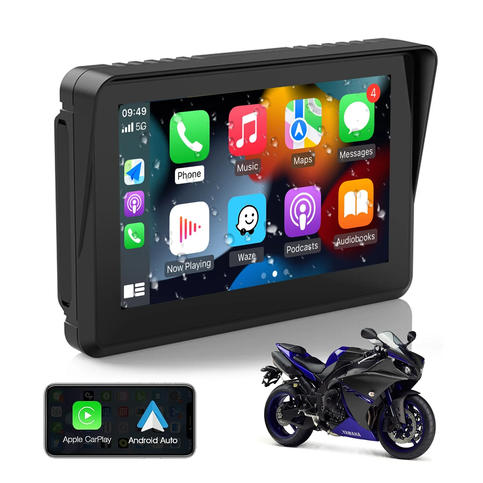 Autoabc Wireless Display Screen Motorcycles Gps Navigator Auto Gps Bt 5 Inch Waterproof Motorcycle