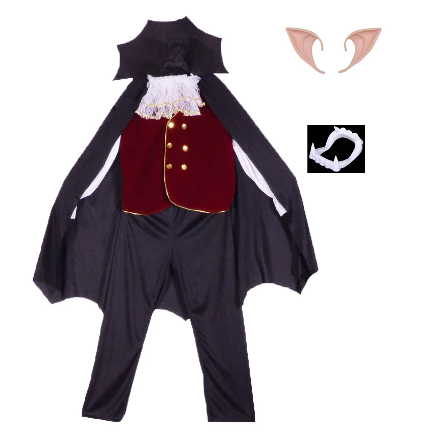SELORE Costume Da Vampiro Dracula Per Bambino (4-12 Anni) - Mantello Con Gilet, Camicia E Pantaloni, Cosplay Halloween