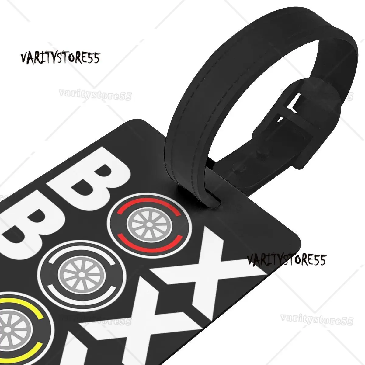 Box Box F1 Tyre Compound White Text Design Luggage Tags Suitcase Accessories Travel Baggage Boarding Tag Portable Label