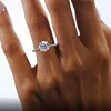 Classic 925 Sterling Sliver Engagement Wedding Promise Ring 8mm 2 Carat Round D-E Moissanite Finger Rings for Women Jewelry GRA 5