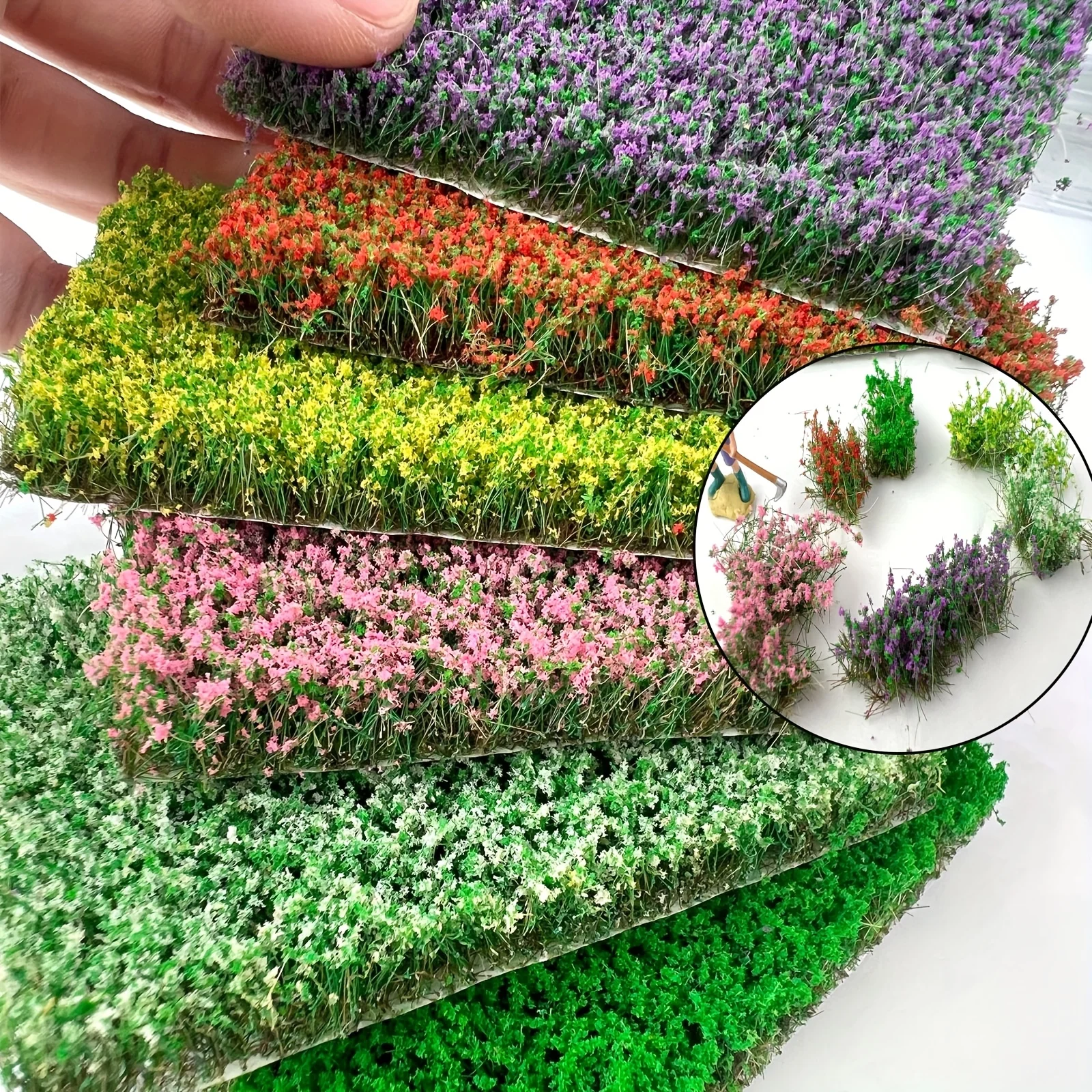 Cluster de flores artificiais de 10mm, grupo de vegetação, tufos de grama rasgáveis, modelo diy, trem, paisagem, jogo de guerra militar, layout de cena, 1 peça