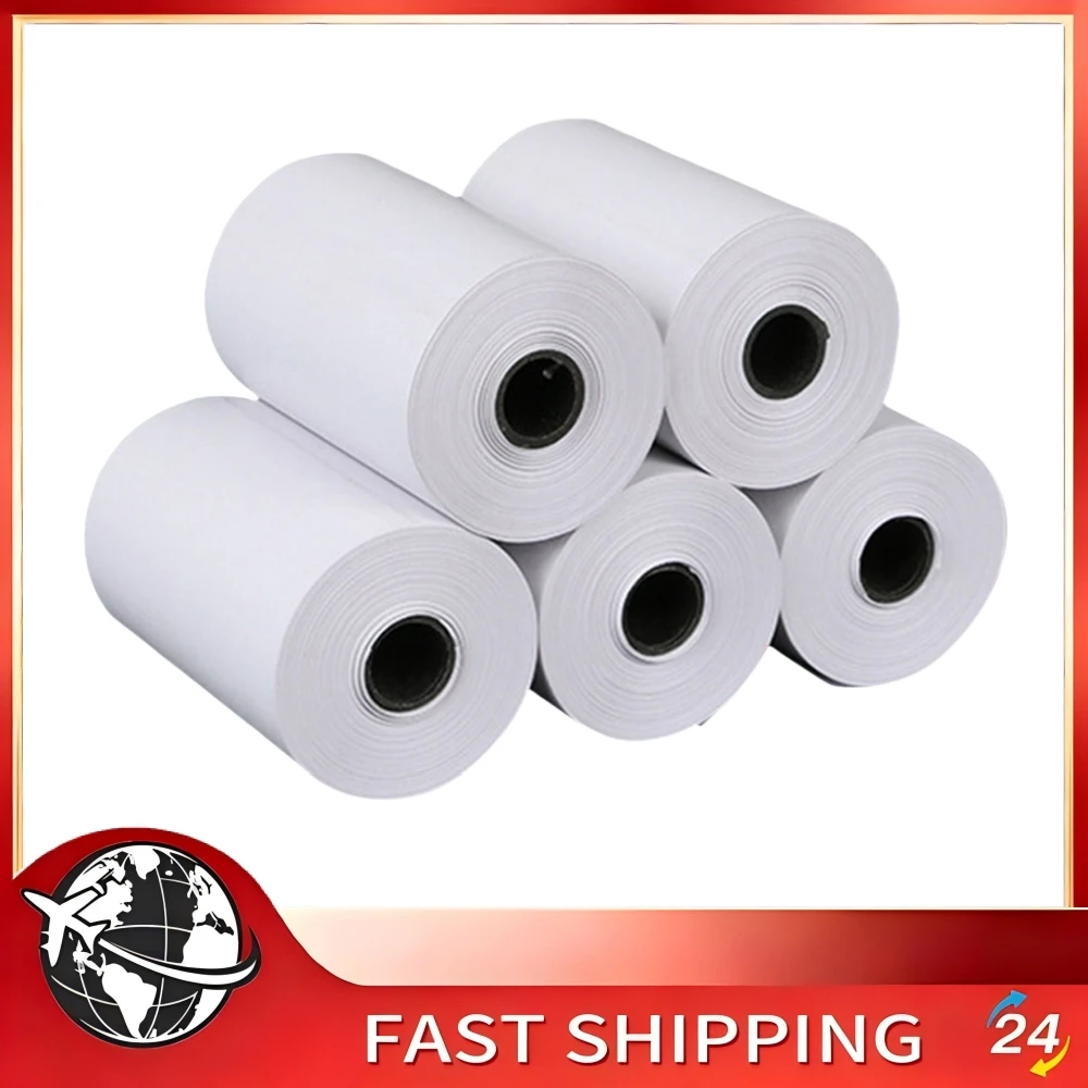 5 롤 감열지 57x25mm 미니 프린터 인쇄 용지 휴대용 포토 프린터 용지 스티커..