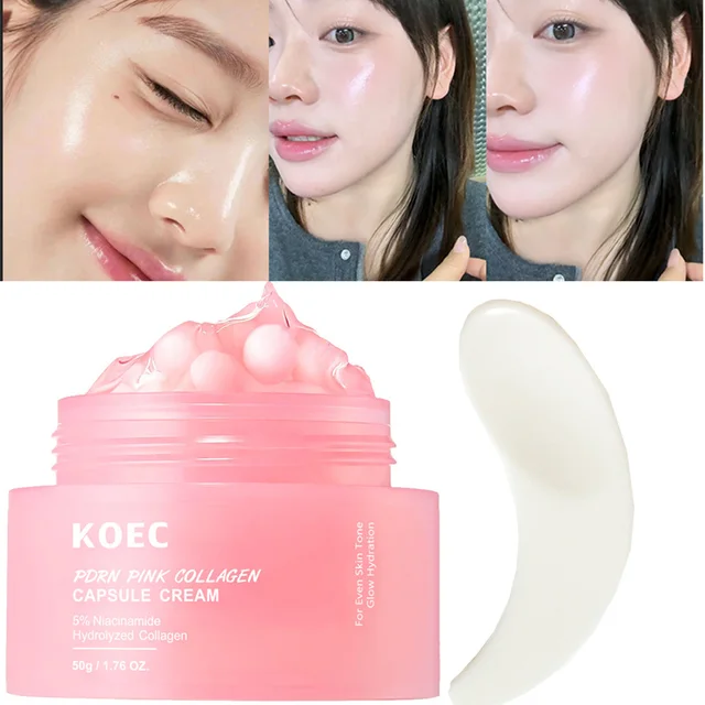 Face Moisturizer Lightweight Moisturizing Cream 5% Niacinamide for Uneven Skin Tone, Glow hydration Collagen Capsule Cream 1