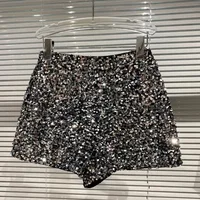 New Autumn Black Velvet Shorts Women Sequined Shiny Versatile Short Pants Clubwear Shorts Hot Pants High Street - Image 3