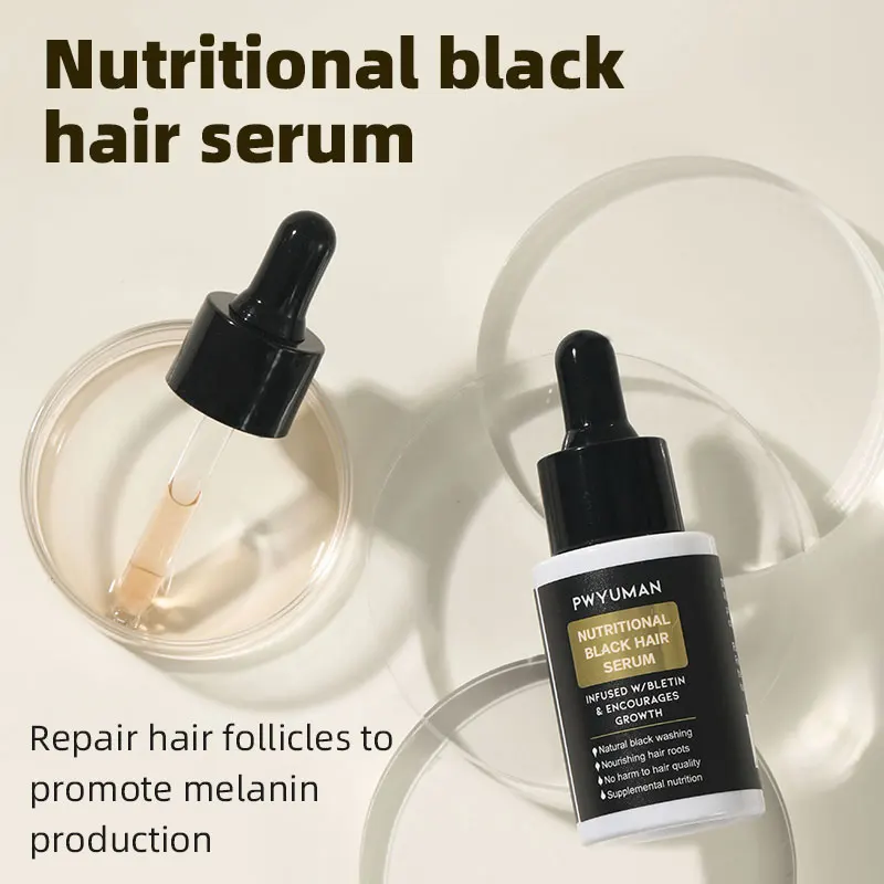 Anti Gray Hair Essence Hair Blackening Serum Treatment for White Hair Repair Care Nourish Scalp Anti Loss hair growth serum