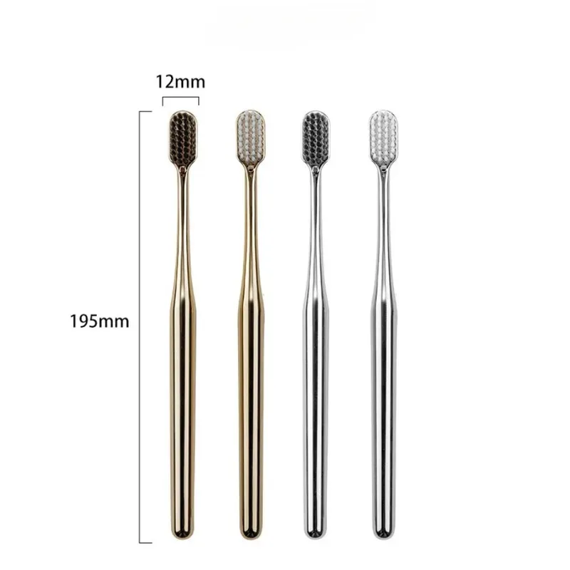1/2/4/6pcs Luxury Soft Toothbrush Adult Toothbrush Gold And Silver Toothbrush Elegant And Soft Toothbrush Direct Shipping