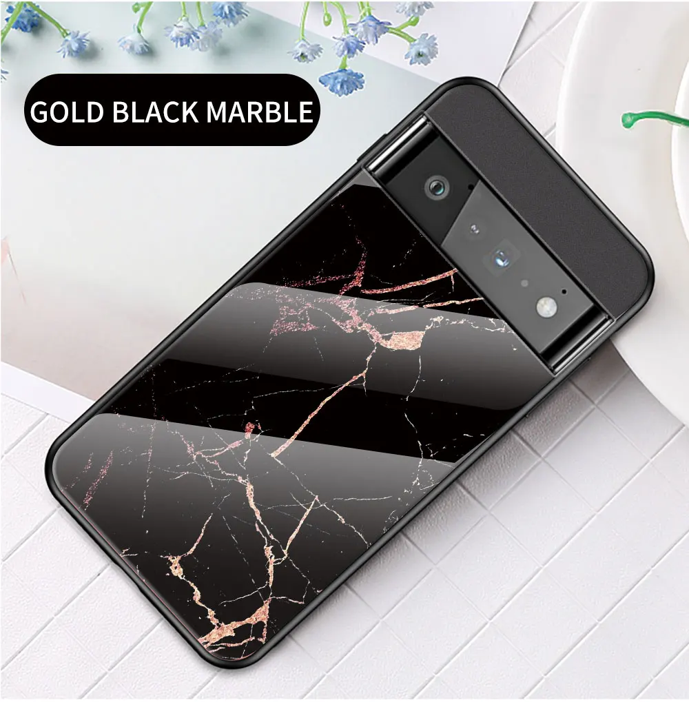 Per Google 7 6 Pro Custodia DECLAREYAO Cover in vetro rigido per Google Pixel 5 XL 4 4A 3 3A 2 1 Custodia in silicone ultra sottile Tempere_voghion.com