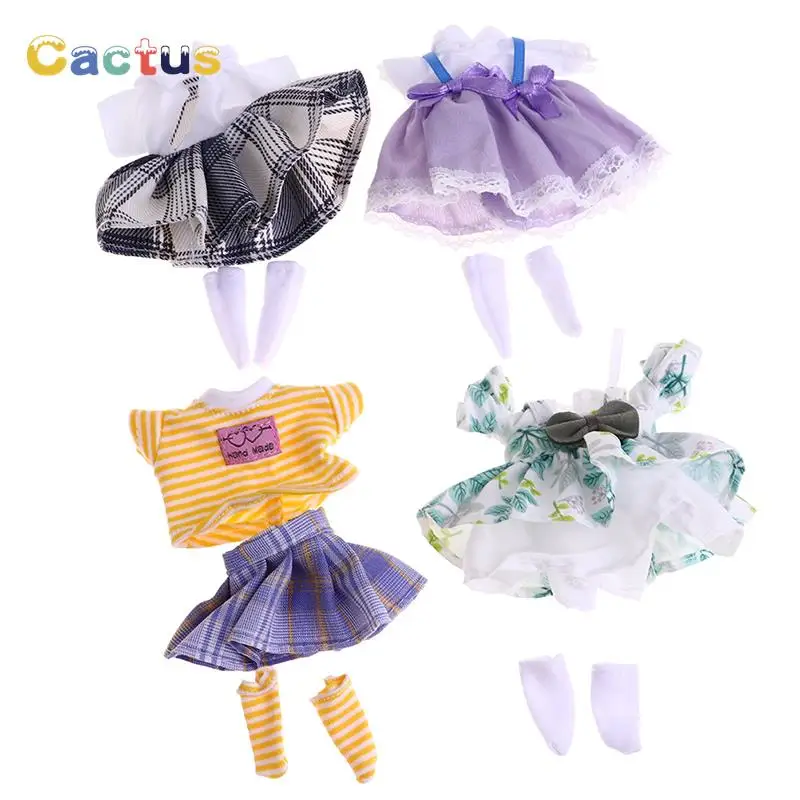 Hot Sale Clothes For dolls 16-17cm OB11 Doll Clothes T-shirt Dress 1/8 Dolls Accessories