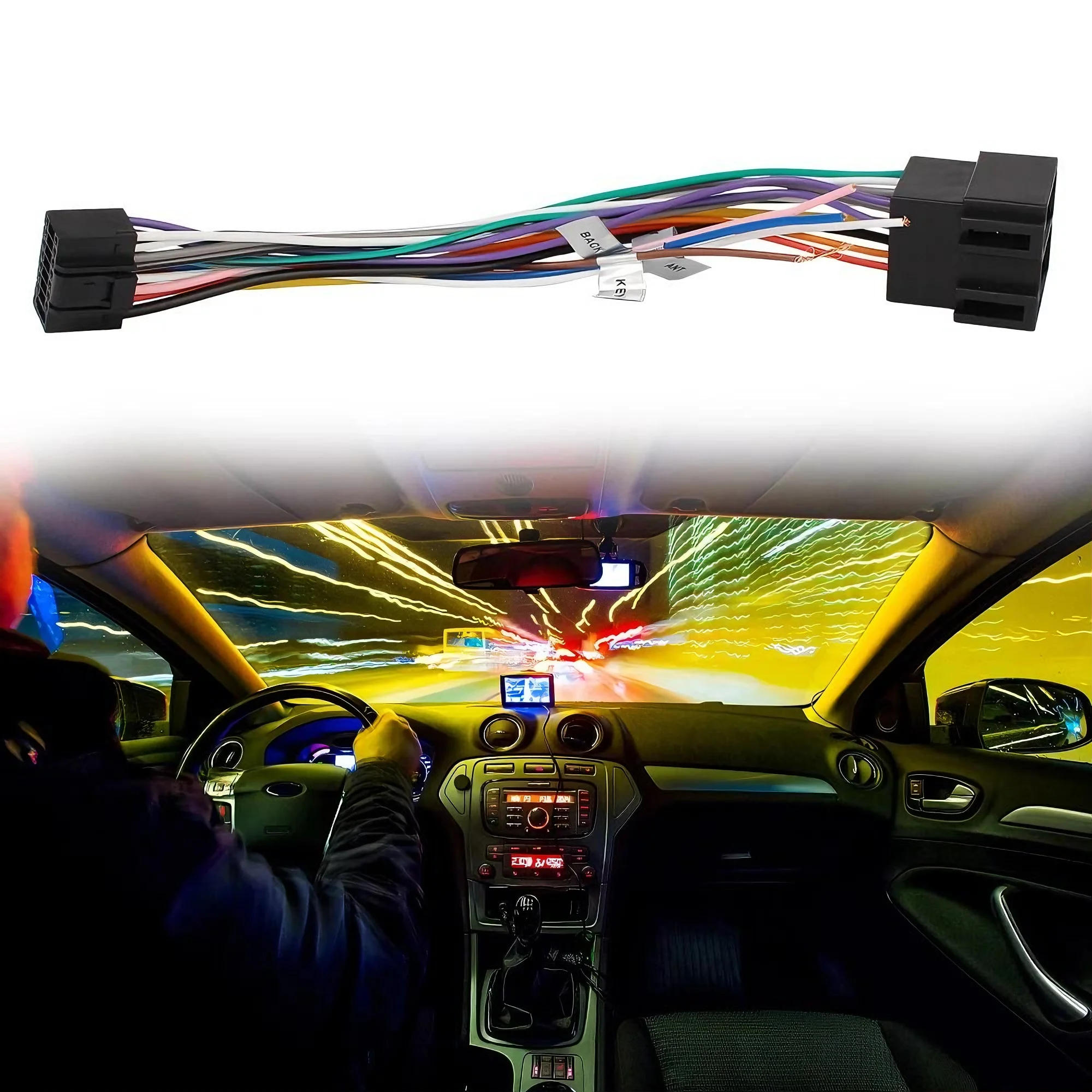 Car Wire Cable Adapter Car Stereo Accessories 16 Pin Plug Cable ISO Standard Connector Adapter Car Stereo Radio For ALPINE Wire Harness Adaptor Car Wire Cable Adapter