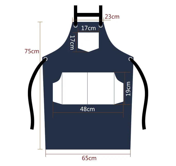 Description Picture 4 of itemWaterproof PU Soft Leather Apron for Catering Hairdressing and Beauty Service Staff H Shoulder Strap Work Apron