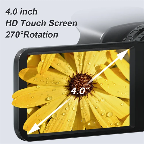 KOMERY 유튜브 캠코더 4K 울트라 HD 카메라 캠코더 64MP 스트리밍 카메라 4.0 "터치 스크린 디지털 비디오 카메라 5