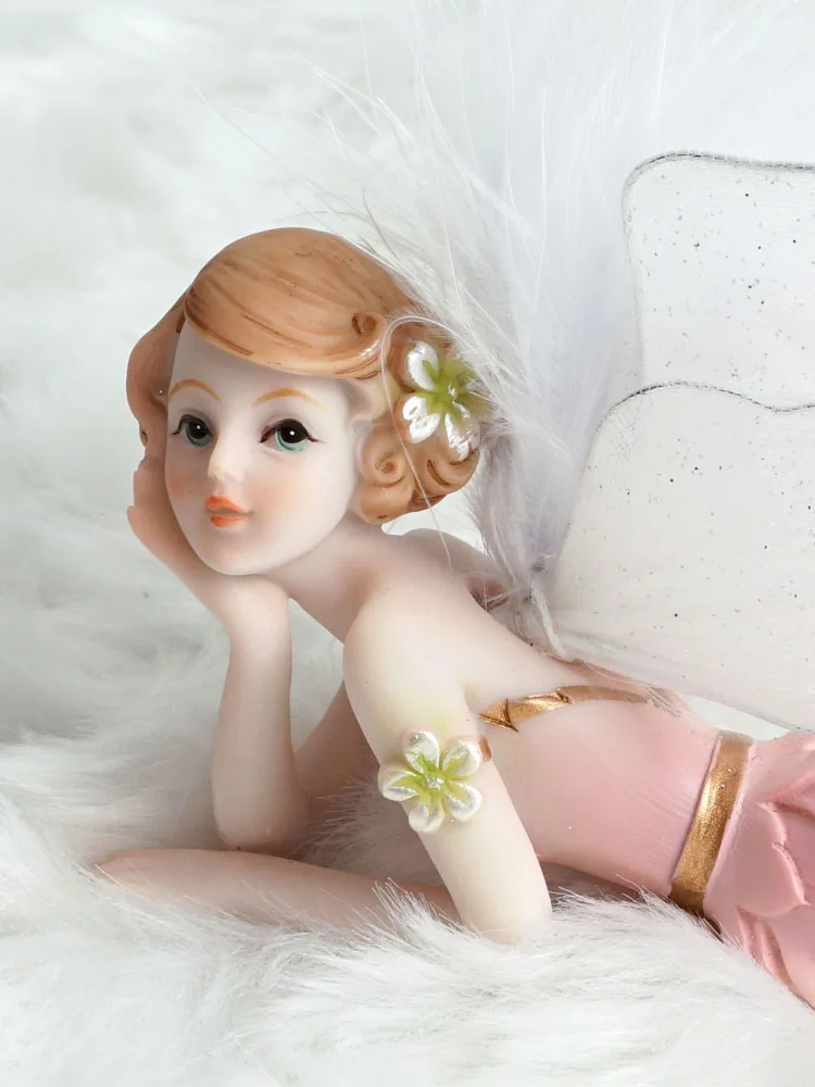 

Сказочный домашний декор, милая девочка, Розовое перо, ангел, Креативные украшения, красивое украшение для автомобиля, домашние украшения, Европейский кукла в подарок
