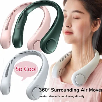 Bladeless Hanging Neck Fan Hands Free USB Mini Fan Summer Traveling Outdoor Sports Fans Portable Rechargeable Head Fan 1