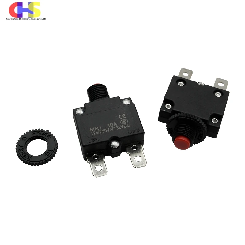 (1-10PCS) MR1 Manual Reset Circuit Breaker 3A 4A 5A 6A 8A 10A 12A 15A 20A 25A 30A Thermal Current Overload Protector Switch Fuse