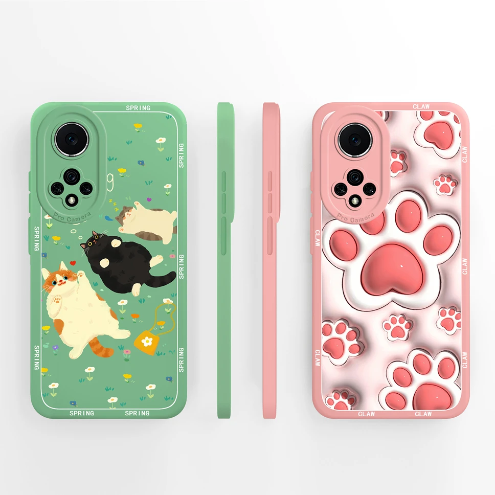 Lovely Cat Cartoon Soft Silicone Phone Case - High Quality Anti-Drop Shell