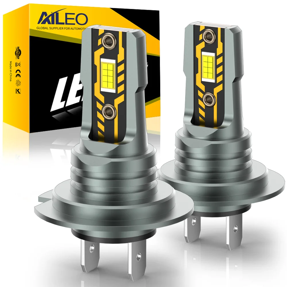 2Pcs H7 LED Lights 200W 22000LM Headlight Bulb 6500K Mini Size Design Wireless For Car Lamp CSP 5570 Chip White Plug&Play